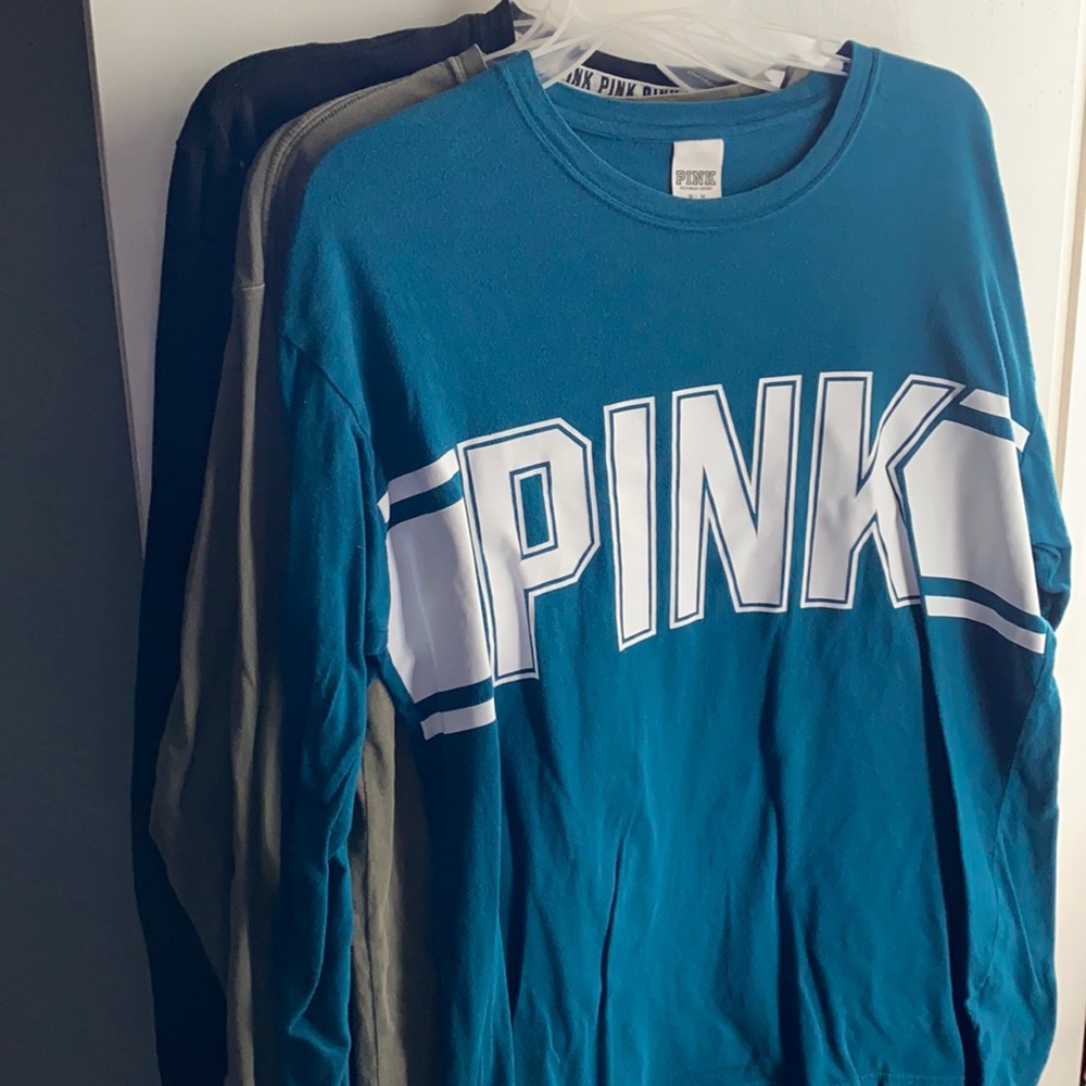 (3) Long Sleeve Victoria’s Secret PINK T-Shirts